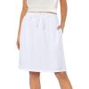 imageZando Tennis Skirts for Women with Pockets Athletic Knee Length Golf Casual Skorts Shorts Sports Drawstring Waist SkirtWhite