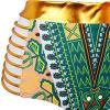imageZando Women Tribal Print Bikini African Metallic Swimsuit Two Piece Beachwear Cutout Halter Neck Bathing Suit SwimwearYellow
