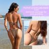 imageZando Womens Thong Bikini Sets Sexy Brazilian Bikinis for Women Tie Knot Ruched Swimsuit Cheeky High Cut Bikini Bathing SuitRainbow