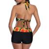 imageZando Womens Two Piece Halter Swimsuit Athletic Push Up Bikini Set Swimwear with Boyshorts Sporty V Neck Bathing SuitB 2 Piece Sunflower