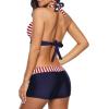 imageZando Womens Two Piece Halter Swimsuit Athletic Push Up Bikini Set Swimwear with Boyshorts Sporty V Neck Bathing SuitB American Flag