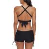 imageZando Womens Two Piece Halter Swimsuit Athletic Push Up Bikini Set Swimwear with Boyshorts Sporty V Neck Bathing SuitZ Black