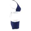 imageZando Womens Two Piece Halter Swimsuit Athletic Push Up Bikini Set Swimwear with Boyshorts Sporty V Neck Bathing SuitZ Navy Blue