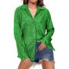 imageZando Sequin Tops for Women Button Down Shirt Sparkly Tops for Women Sparkle Tops for Women Sequin Top Casual Party ClubGreen