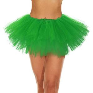 imageZando Layered Tutu Tulle Skirt Ballet Skirt Dance Tutu Princess Dress Ruffle Fluffy Skirt Halloween Costumes for WomenGreen Tutu
