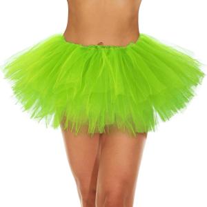 imageZando Layered Tutu Tulle Skirt Ballet Skirt Dance Tutu Princess Dress Ruffle Fluffy Skirt Halloween Costumes for WomenLime Green Tutu