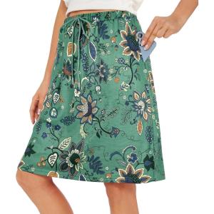 imageZando Tennis Skirts for Women with Pockets Athletic Knee Length Golf Casual Skorts Shorts Sports Drawstring Waist SkirtDark Gypsophila