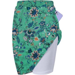 imageZando Tennis Skirts for Women with Pockets Athletic Knee Length Golf Casual Skorts Shorts Sports Drawstring Waist SkirtGypsophila