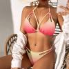 imageZando 2 Piece Sexy Bikinis for Women Halter Straps Crisscross Triangle Bikini Cheeky Brazilian Thong Bikini Bathing SuitFade