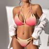 imageZando 2 Piece Sexy Bikinis for Women Halter Straps Crisscross Triangle Bikini Cheeky Brazilian Thong Bikini Bathing SuitFade
