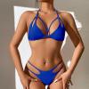imageZando 2 Piece Sexy Bikinis for Women Halter Straps Crisscross Triangle Bikini Cheeky Brazilian Thong Bikini Bathing SuitRoyal Blue