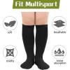 imageZando 4 Pairs Kids Soccer Socks Baseball Softball Socks Youth Athletic Socks Boys Girls Knee High SocksBlackBlack StripeBlueBlue Stripe