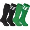 imageZando 4 Pairs Kids Soccer Socks Baseball Softball Socks Youth Athletic Socks Boys Girls Knee High SocksGreen 2Black 2