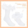 imageZando Girls Ruffle Socks Big Double Lace Turn Cuff Dress Socks Cute Lace Socks for Toddler and Kids 23 Pairs3 Green