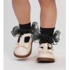 imageZando Girls Ruffle Socks Big Double Lace Turn Cuff Dress Socks Cute Lace Socks for Toddler and Kids 23 Pairs3Pure Black