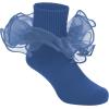 imageZando Girls Ruffle Socks Big Double Lace Turn Cuff Dress Socks Cute Lace Socks for Toddler and Kids 23 PairsWhiteBlue 2