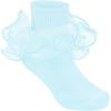imageZando Girls Ruffle Socks Big Double Lace Turn Cuff Dress Socks Cute Lace Socks for Toddler and Kids 23 PairsWhiteBlue 2