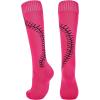 imageZando Pink Soccer Softball Baseball Football Socks for Youth Kids Athletic MultiSport Knee High Tube Socks with Stitches OverTheCalf Socks Unisex Rose Red XS