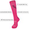 imageZando Pink Soccer Softball Baseball Football Socks for Youth Kids Athletic MultiSport Knee High Tube Socks with Stitches OverTheCalf Socks Unisex Rose Red XS