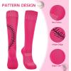 imageZando Pink Soccer Softball Baseball Football Socks for Youth Kids Athletic MultiSport Knee High Tube Socks with Stitches OverTheCalf Socks Unisex Rose Red XS