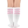 imageZando Toddler Soccer Socks Baseball Softball Football Socks Tube Athletic Socks Uniform Socks Knee High Socks for GirlsA White Pink