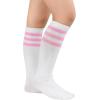 imageZando Toddler Soccer Socks Baseball Softball Football Socks Tube Athletic Socks Uniform Socks Knee High Socks for GirlsA White Pink