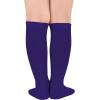 imageZando Toddler Soccer Socks Boys Girls Knee High Striped Tube Socks Kids School Uniform Dress Socks Athletic Long Socks2 Purple