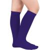 imageZando Toddler Soccer Socks Boys Girls Knee High Striped Tube Socks Kids School Uniform Dress Socks Athletic Long Socks2 Purple
