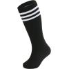 imageZando Toddler Soccer Socks Boys Girls Knee High Striped Tube Socks Kids School Uniform Dress Socks Athletic Long SocksA Black White 2 Pack