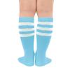 imageZando Toddler Soccer Socks Boys Girls Knee High Striped Tube Socks Kids School Uniform Dress Socks Athletic Long SocksTurquoise  Robal Blue