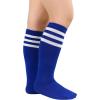 imageZando Toddler Soccer Socks Boys Girls Knee High Striped Tube Socks Kids School Uniform Dress Socks Athletic Long SocksTurquoise  Robal Blue