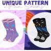 imageZando Toddler Soccer Socks Breathable Kids Football Baseball Socks Cotton Toddler Knee High Socks Pattern Printed SocksPurple Unicorn