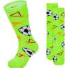 imageZando Toddler Soccer Socks Breathable Kids Football Baseball Socks Cotton Toddler Knee High Socks Pattern Printed SocksNeon Soccer Print