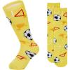 imageZando Toddler Soccer Socks Breathable Kids Football Baseball Socks Cotton Toddler Knee High Socks Pattern Printed SocksYellow Soccer Print