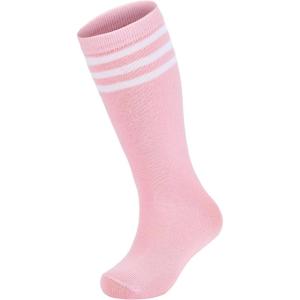 imageZando Toddler Soccer Socks Baseball Softball Football Socks Tube Athletic Socks Uniform Socks Knee High Socks for GirlsPinkWhite