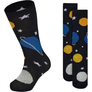 imageZando Toddler Soccer Socks Breathable Kids Football Baseball Socks Cotton Toddler Knee High Socks Pattern Printed SocksBlack Galaxy