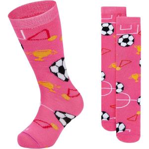 imageZando Toddler Soccer Socks Breathable Kids Football Baseball Socks Cotton Toddler Knee High Socks Pattern Printed SocksPink Soccer Print