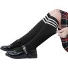 imageZando 3 Pairs Girls Knee High Socks Cotton School Uniform Socks Kids Soccer Socks Outdoor Long Tube Socks 314 Years3 BlackWhite
