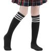 imageZando 3 Pairs Girls Knee High Socks Cotton School Uniform Socks Kids Soccer Socks Outdoor Long Tube Socks 314 Years3 BlackWhite
