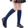 imageZando 3 Pairs Girls Knee High Socks Cotton School Uniform Socks Kids Soccer Socks Outdoor Long Tube Socks 314 YearsBlackWhiteNavy
