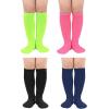 imageZando 4 Pairs Kids Soccer Youth Baseball Football Softball Socks Cotton Girls Uniform Socks Boys Knee High SocksBlackNeonNavyPink