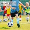 imageZando 4 Pairs Kids Soccer Youth Baseball Football Softball Socks Cotton Girls Uniform Socks Boys Knee High SocksBlue 2Black 2