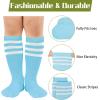 imageZando 4 Pairs Kids Soccer Youth Baseball Football Softball Socks Cotton Girls Uniform Socks Boys Knee High SocksBlue 2Black 2