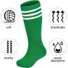 imageZando 4 Pairs Kids Soccer Youth Baseball Football Softball Socks Cotton Girls Uniform Socks Boys Knee High SocksGreen 2Neon Green 2