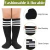 imageZando 4 Pairs Kids Soccer Youth Baseball Football Softball Socks Cotton Girls Uniform Socks Boys Knee High SocksLight BluePurpleBlack 2