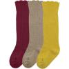 imageZando Baby Knee High Socks Infant Newborn Toddler Socks Cotton Ruffle Socks Warm Girls Boys Long Stockings 36 PairsCoffeeWine RedGinger