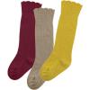 imageZando Baby Knee High Socks Infant Newborn Toddler Socks Cotton Ruffle Socks Warm Girls Boys Long Stockings 36 PairsCoffeeWine RedGinger