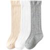 imageZando Baby Knee High Socks Infant Newborn Toddler Socks Cotton Ruffle Socks Warm Girls Boys Long Stockings 36 PairsPinkGrayMilky