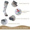 imageZando Kids Ski Socks Winter Warm Socks Thermal Hiking Snowboarding Socks Thick Boot Socks for Boys Girls 12 Pairs1 Pair White Blue