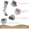 imageZando Kids Ski Socks Winter Warm Socks Thermal Hiking Snowboarding Socks Thick Boot Socks for Boys Girls 12 Pairs2 Pairs Light Grey  White Blue